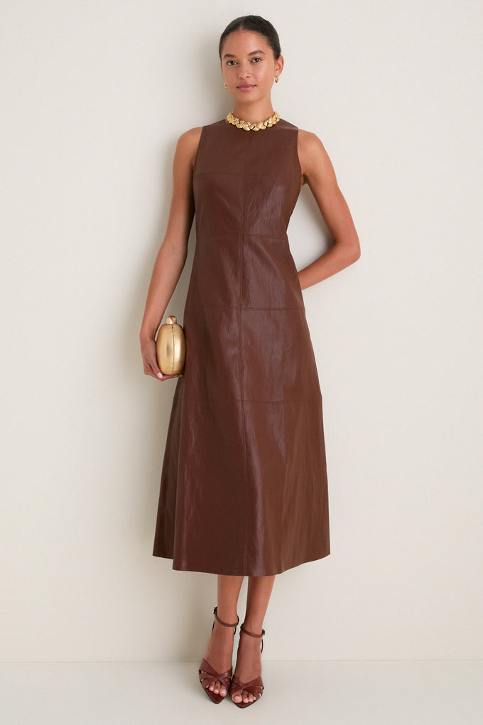 Brown Leather Manon Dress