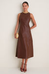 Brown Leather Manon Dress