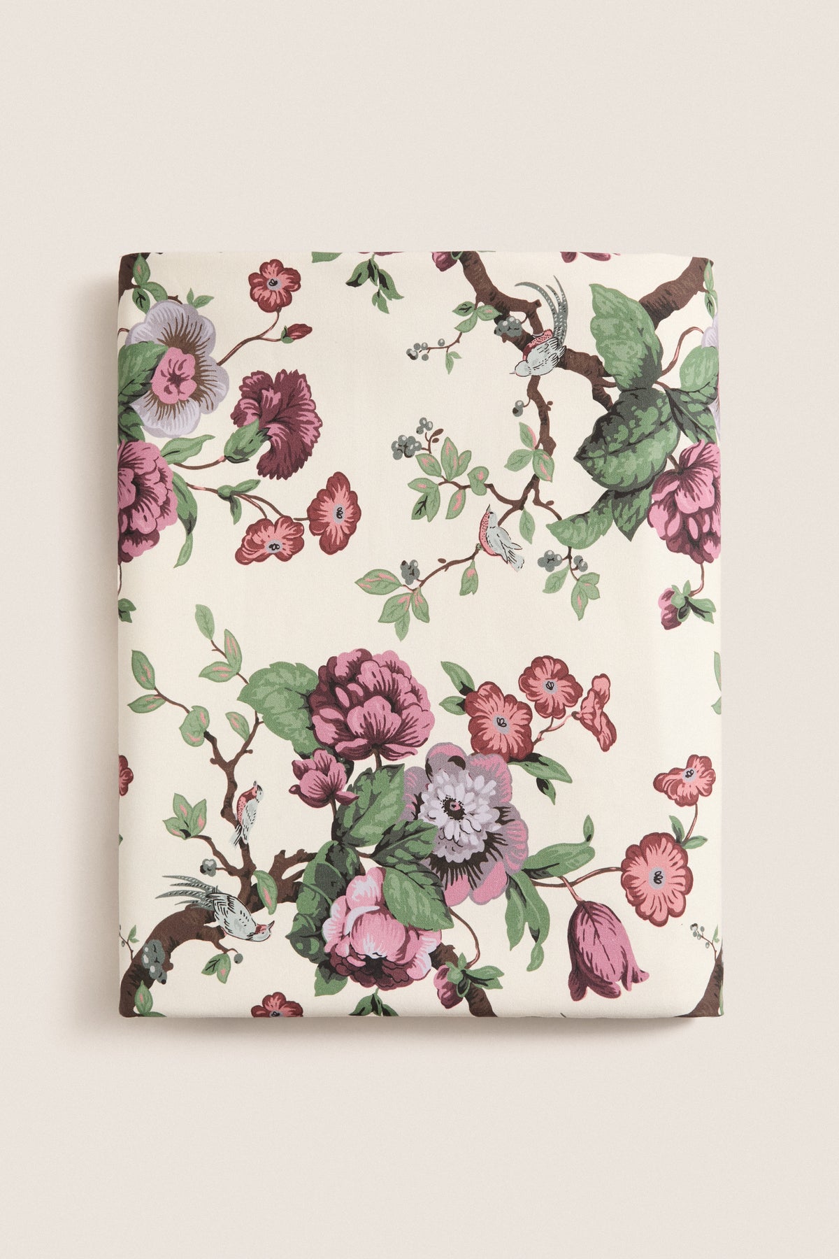 Cream Baroque Floral Tablecloth