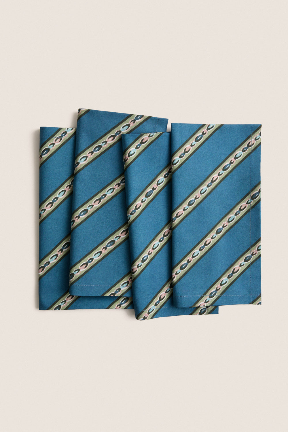 Jewel Bias Stripe Napkins Set of 4
