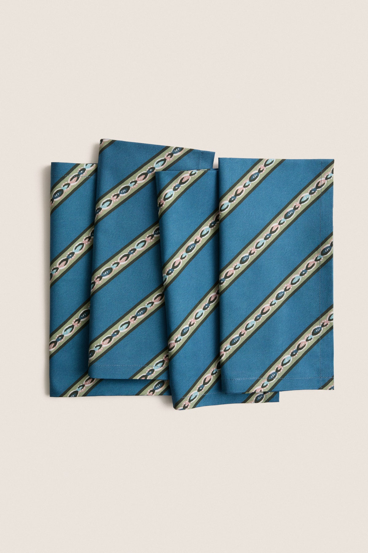 Jewel Bias Stripe Napkins Set of 4