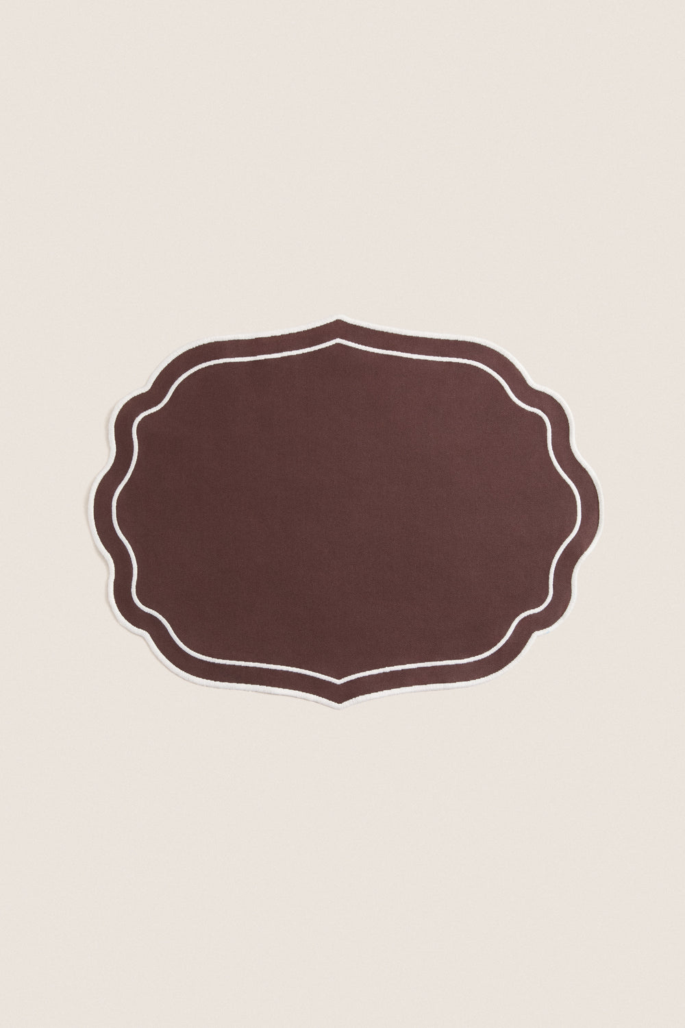 Brown Cotton Scallop Placemat Set of 4
