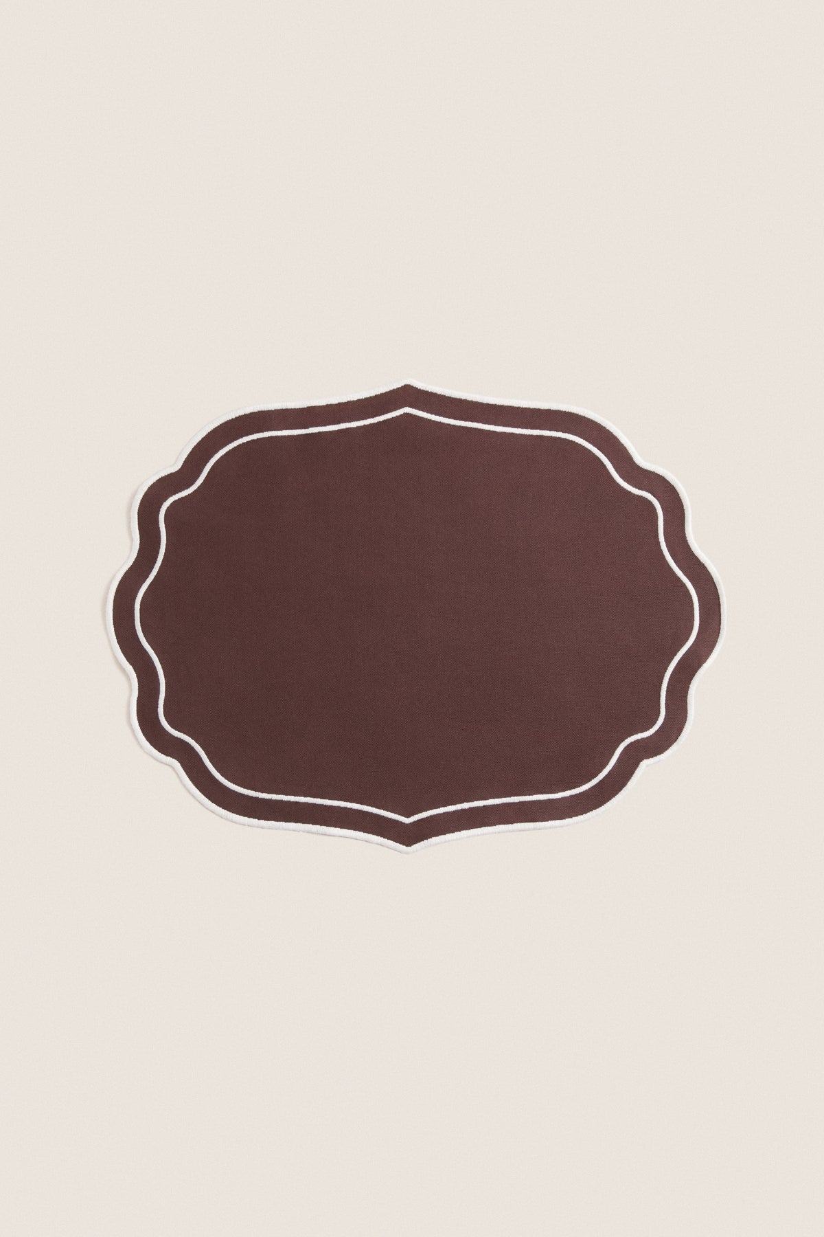Brown Cotton Scallop Placemat Set of 4