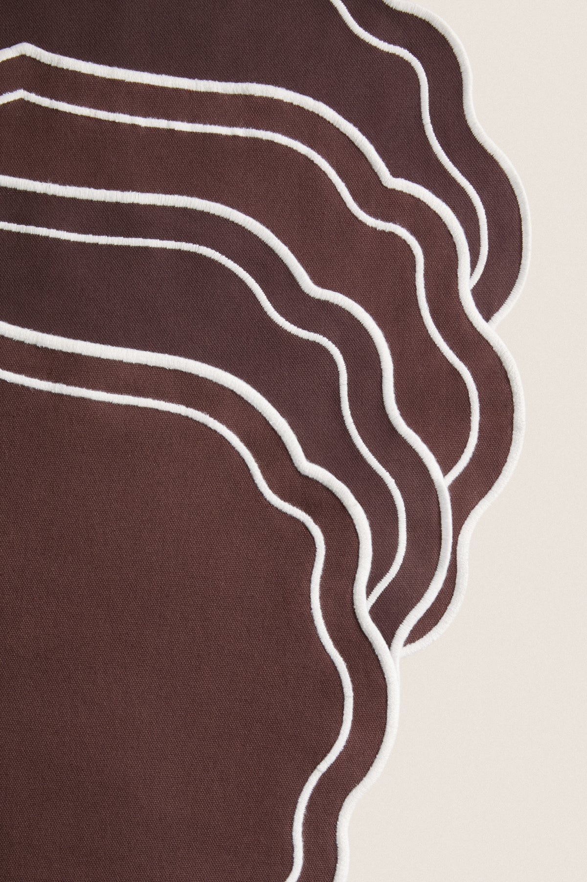 Brown Cotton Scallop Placemat Set of 4