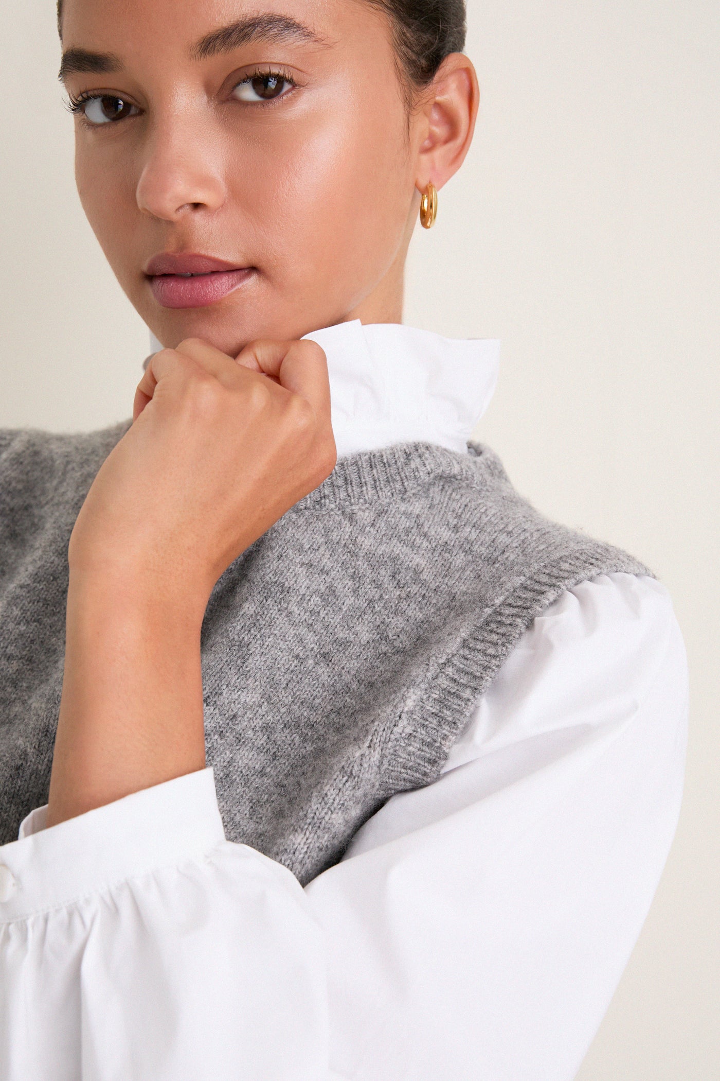Gray Ella Sweater Blouse