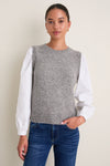 Gray Ella Sweater Blouse