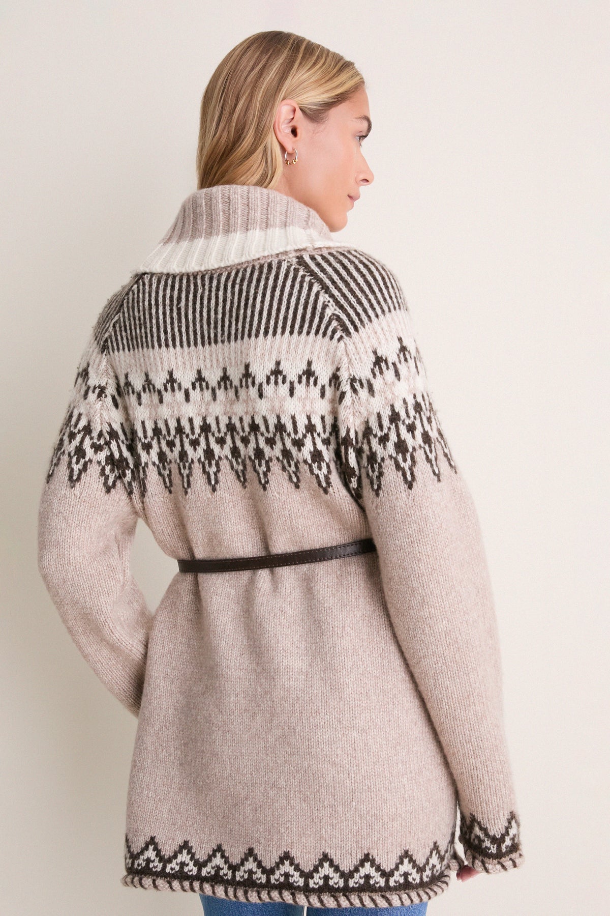 Fair Isle Blanket Stitch Harrow Cardigan