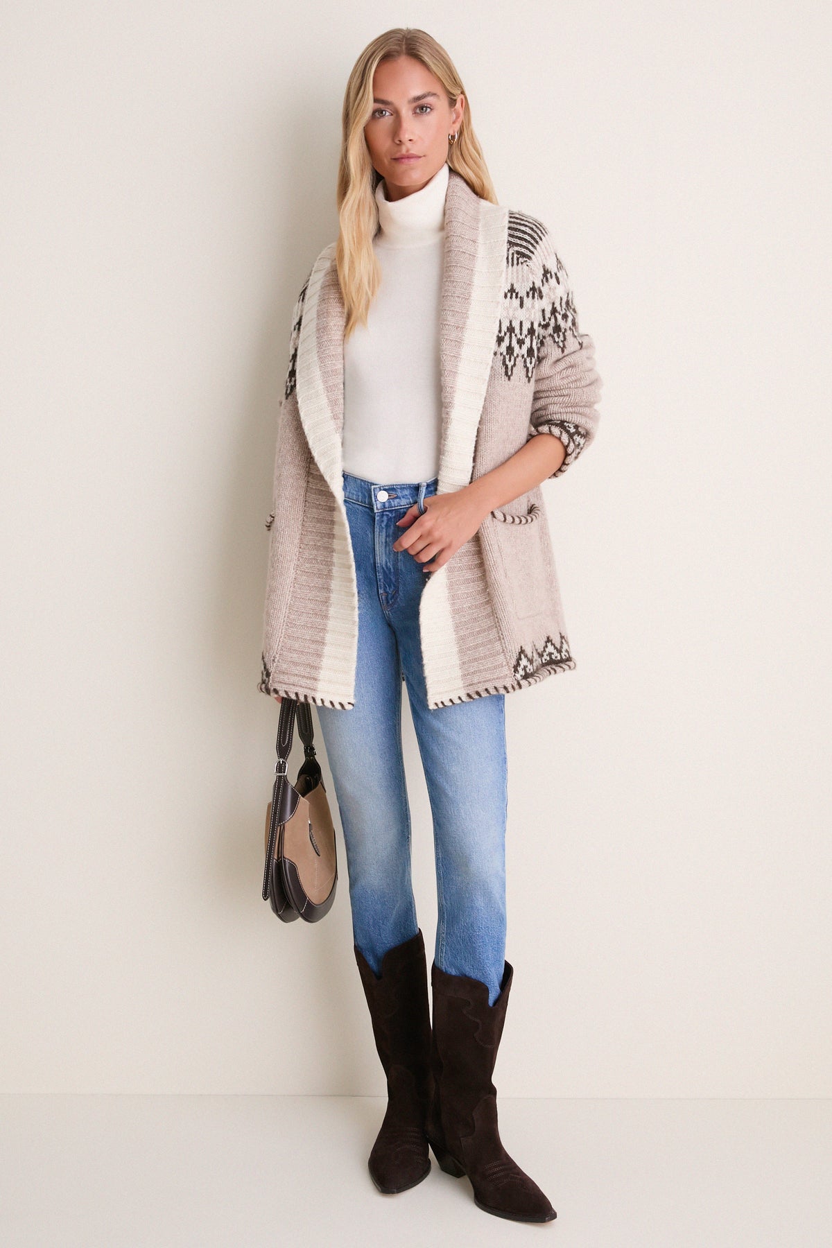 Fair Isle Blanket Stitch Harrow Cardigan