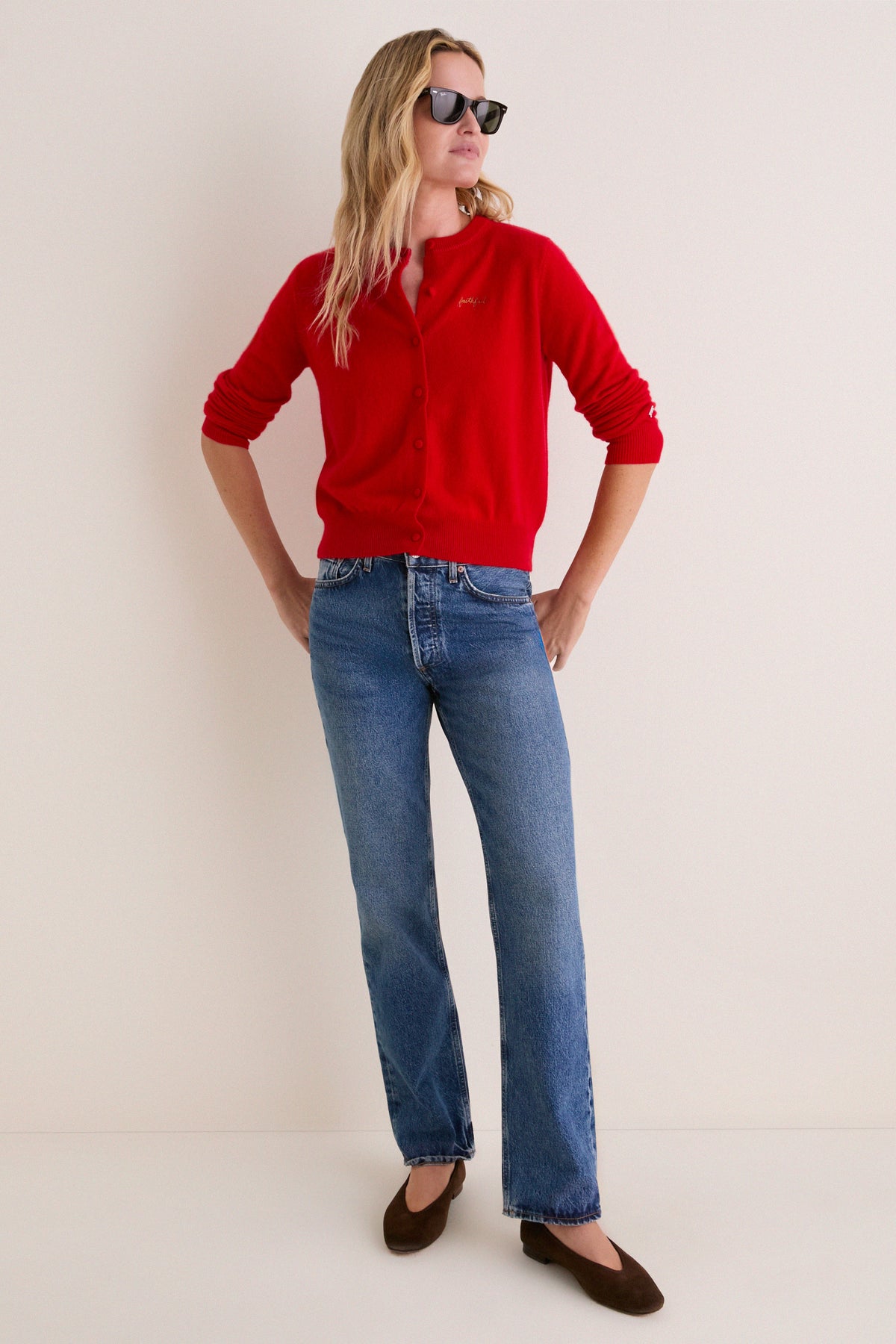 San Francisco 49ers Cashmere Riley Cardigan