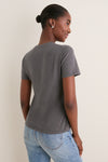 Graphite Cashmere Silk Katie Tee
