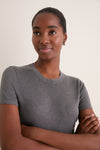 Graphite Cashmere Silk Katie Tee