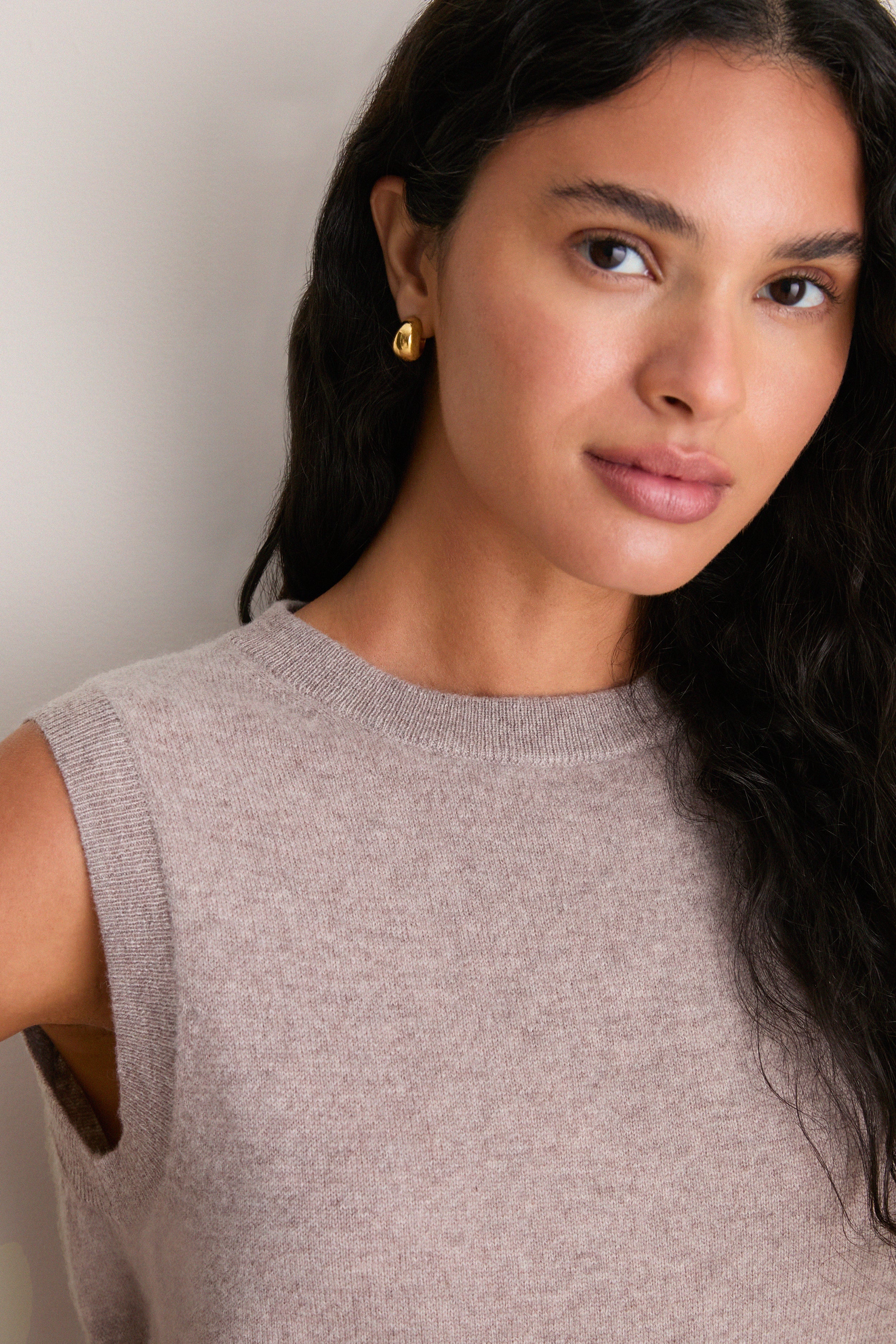 Wheat Cashmere Sleeveless Ava Shell