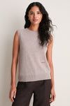 Wheat Cashmere Sleeveless Ava Shell