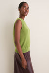 Peridot Cashmere Sleeveless Ava Shell