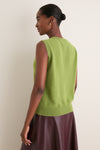 Peridot Cashmere Sleeveless Ava Shell