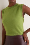 Peridot Cashmere Sleeveless Ava Shell
