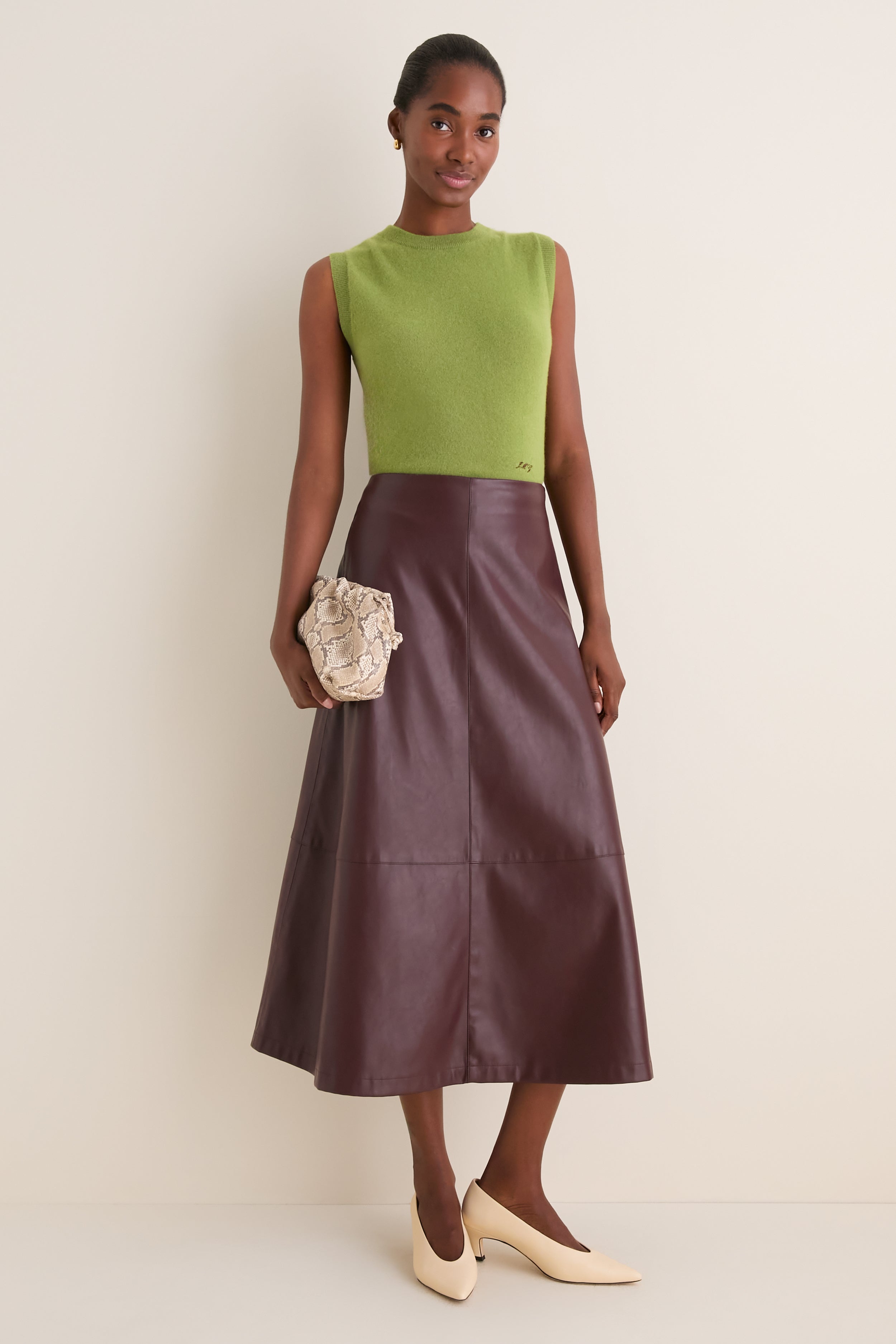 Peridot Cashmere Sleeveless Ava Shell