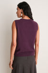 Plum Cashmere Sleeveless Ava Shell