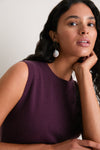 Plum Cashmere Sleeveless Ava Shell