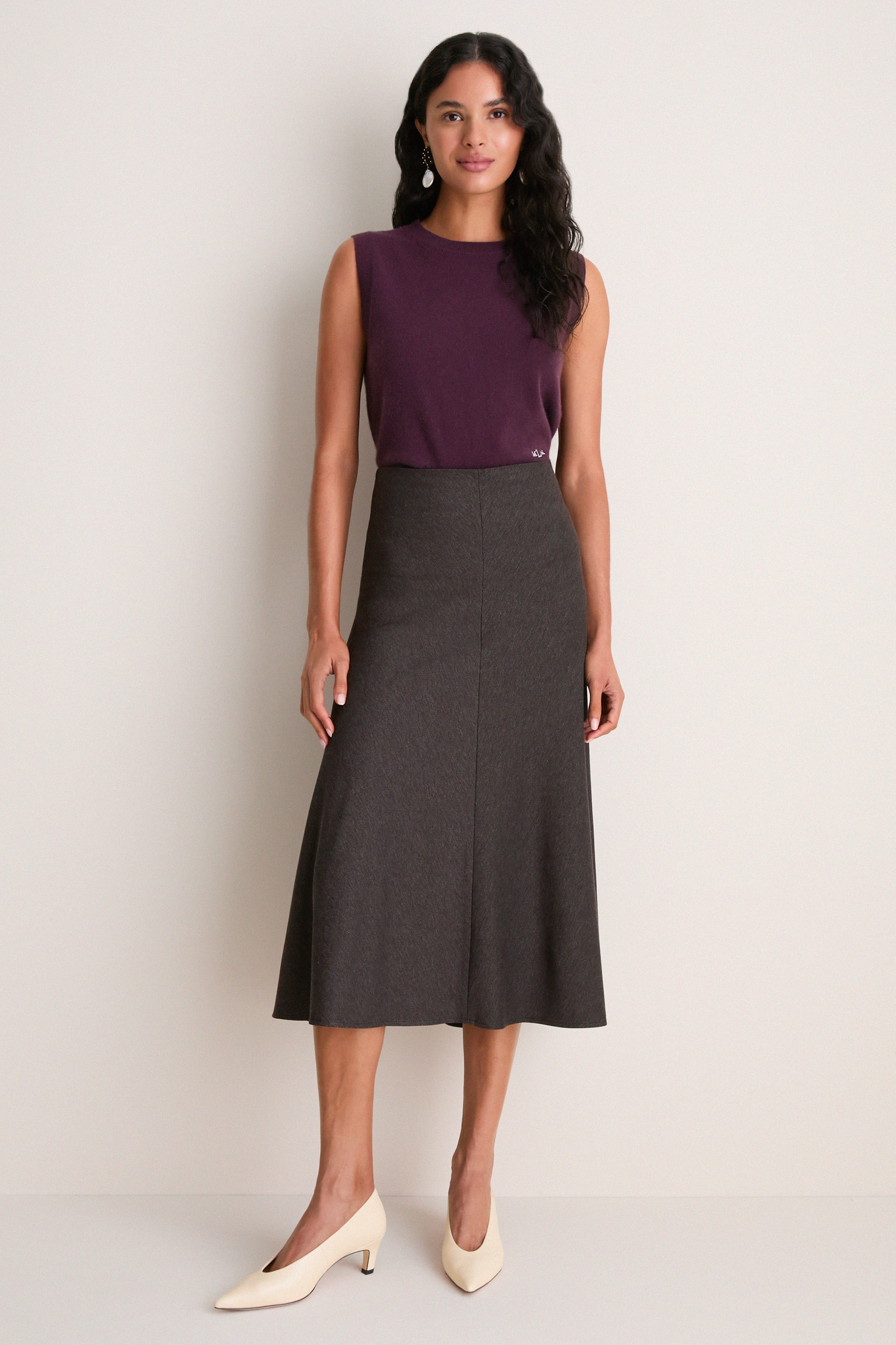 Plum Cashmere Sleeveless Ava Shell
