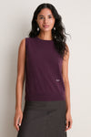 Plum Cashmere Sleeveless Ava Shell
