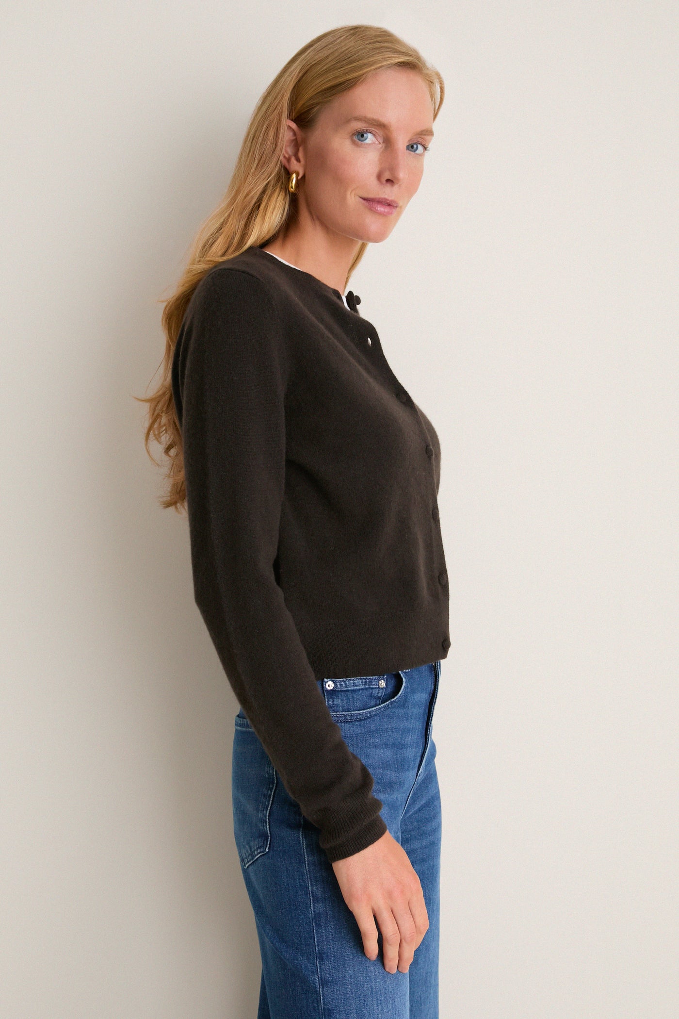 Espresso Cashmere Riley Cardigan