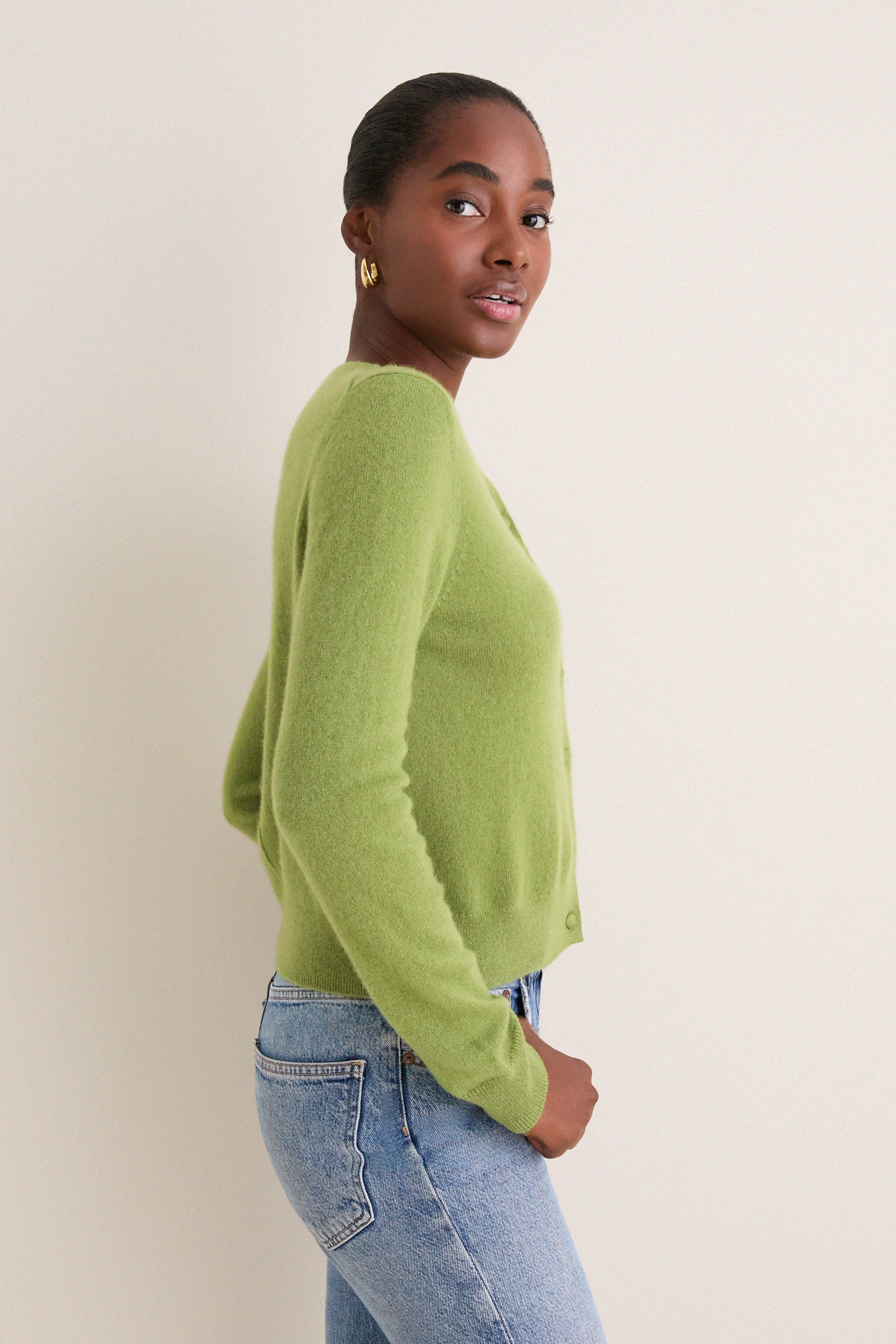 Peridot Cashmere Riley Cardigan