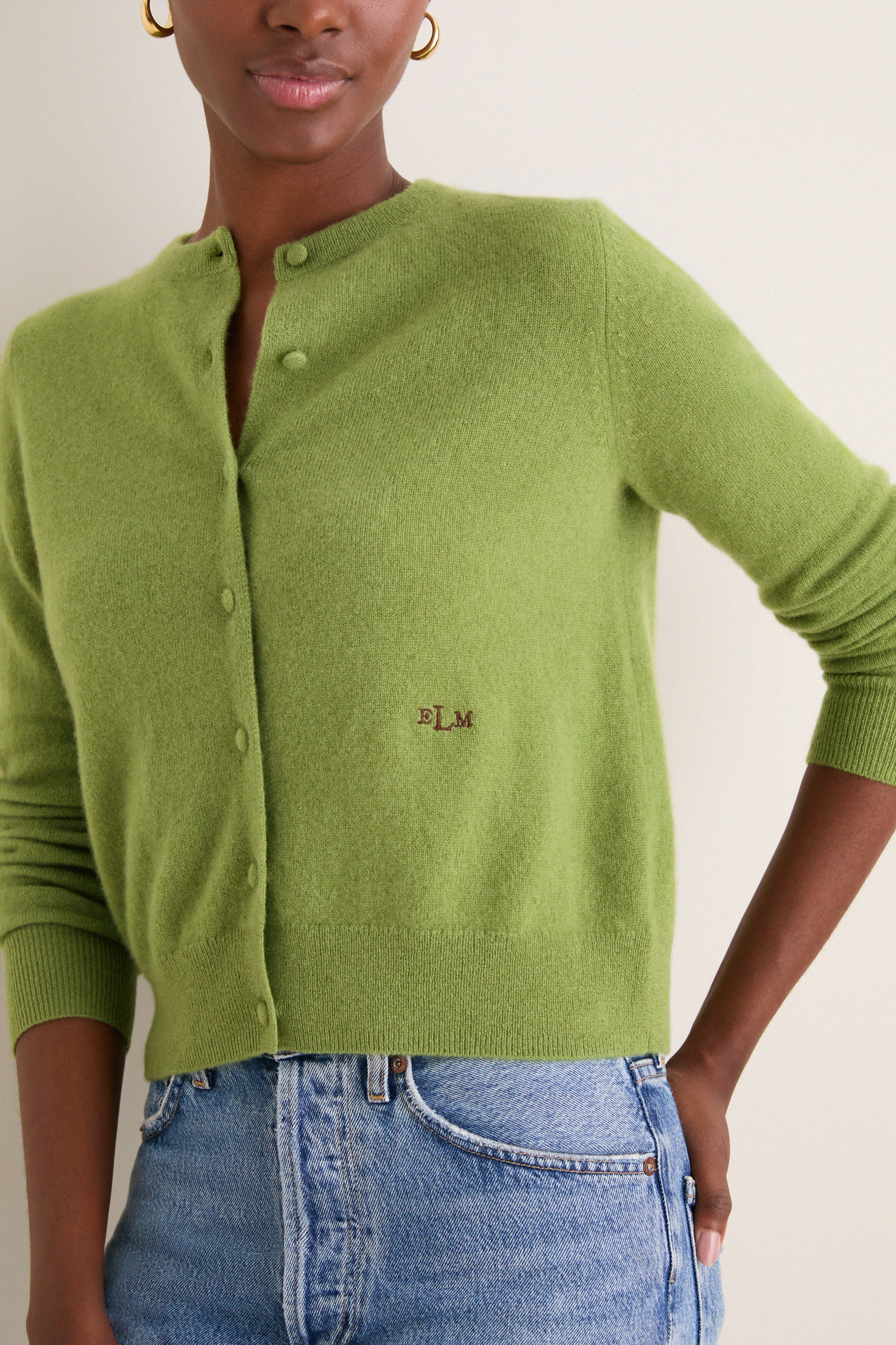 Peridot Cashmere Riley Cardigan