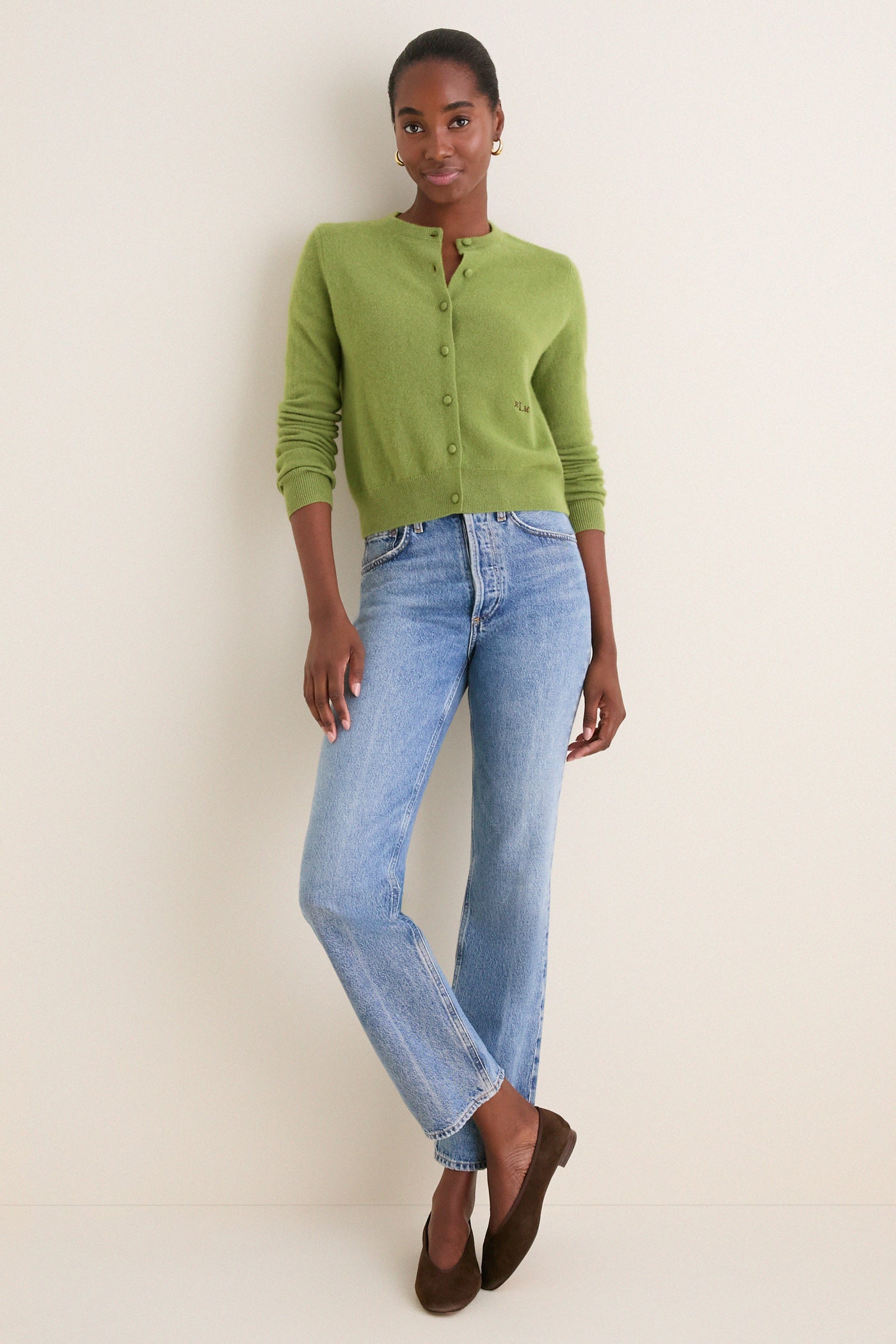 Peridot Cashmere Riley Cardigan