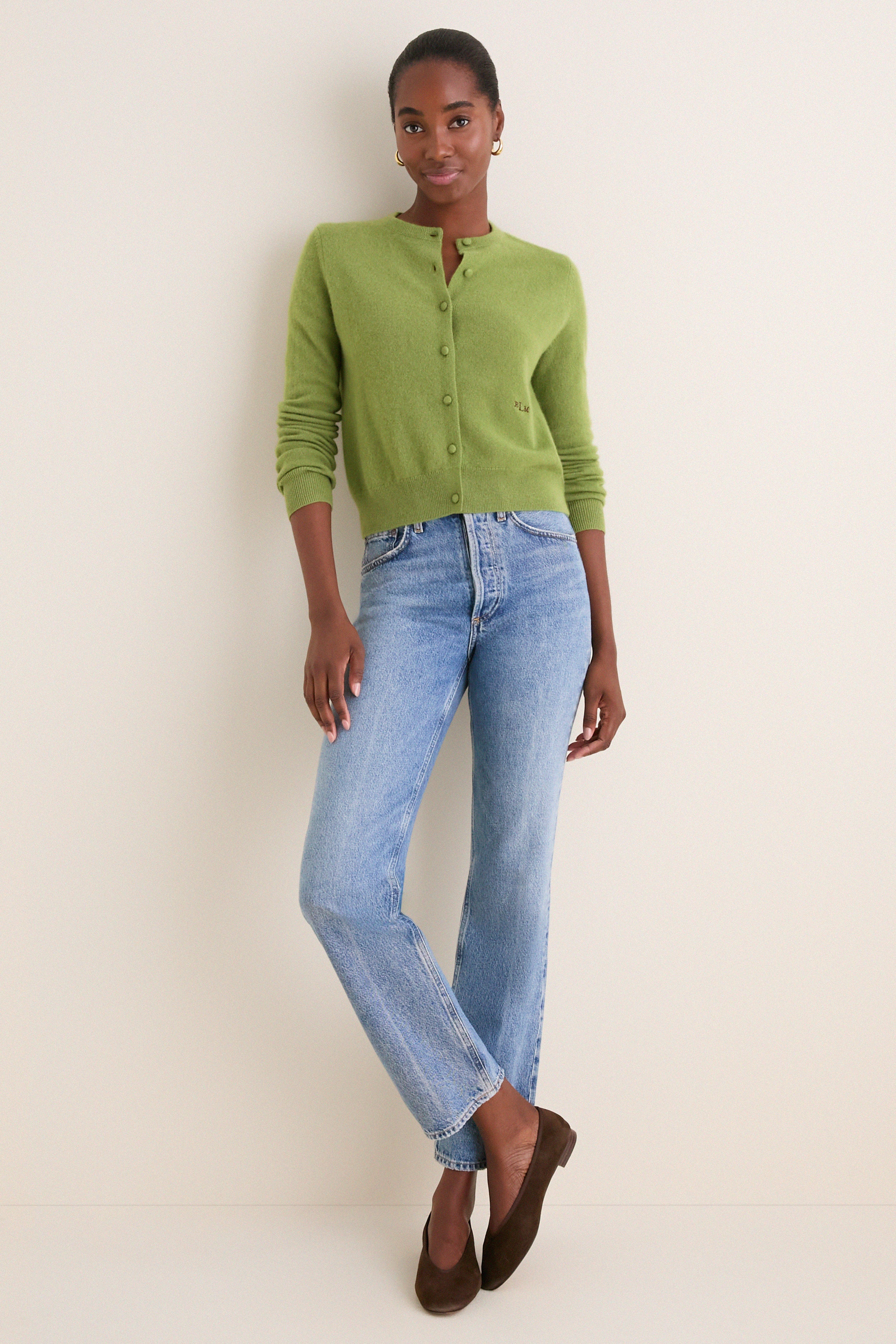Peridot Cashmere Riley Cardigan