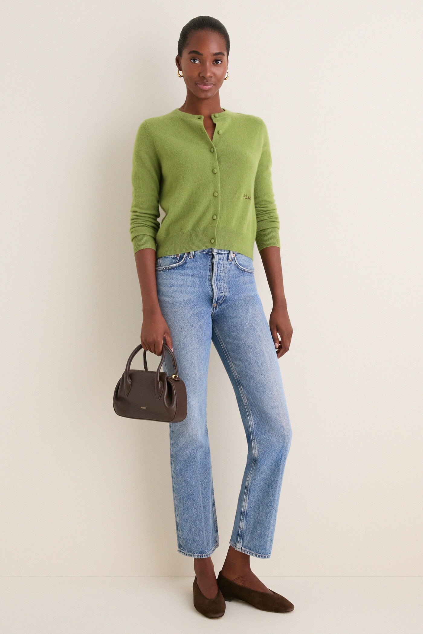 Peridot Cashmere Riley Cardigan