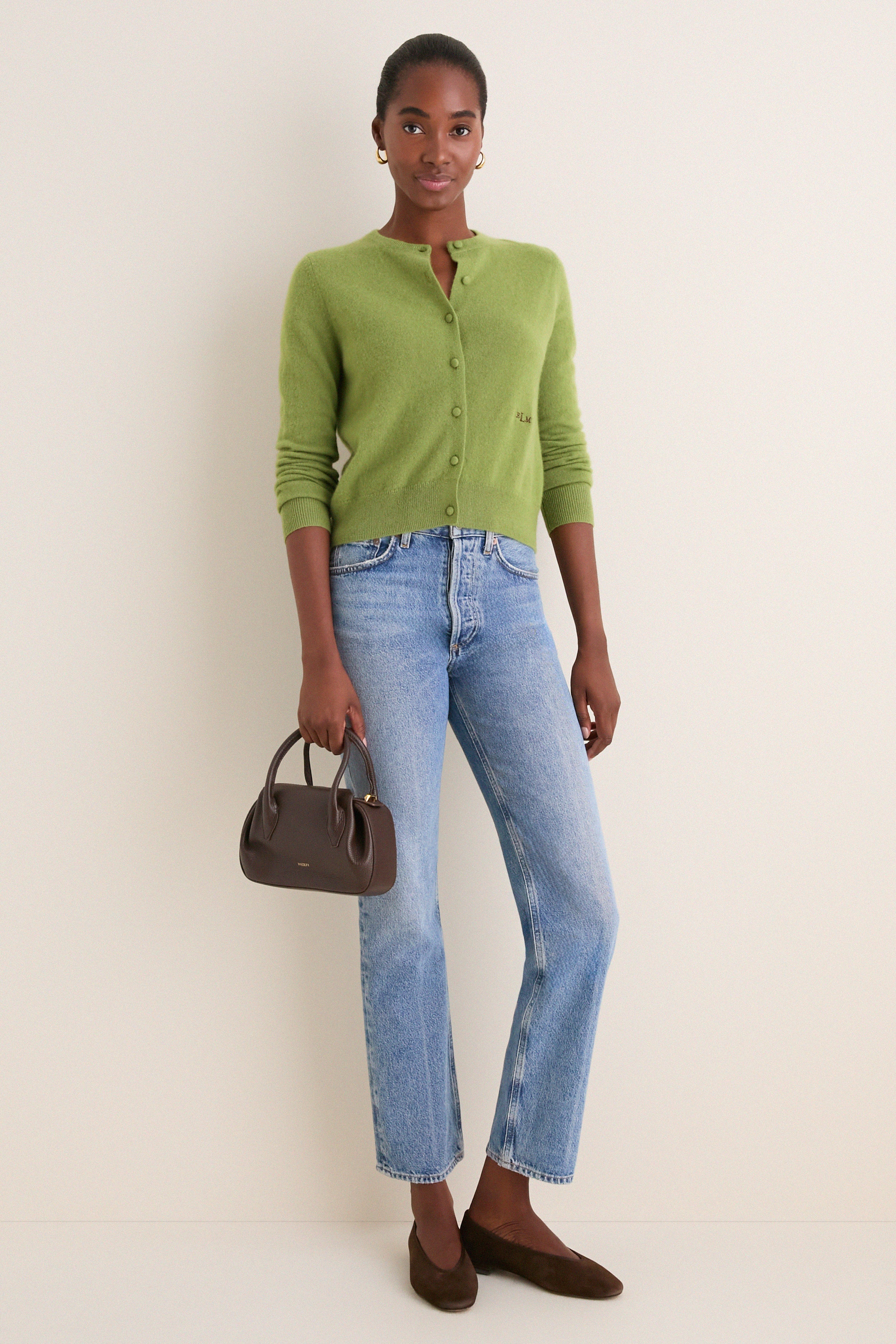 Peridot Cashmere Riley Cardigan
