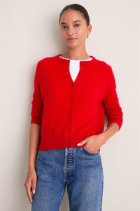 Apple Red Cashmere Riley Cardigan