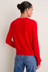 Apple Red Cashmere Riley Cardigan