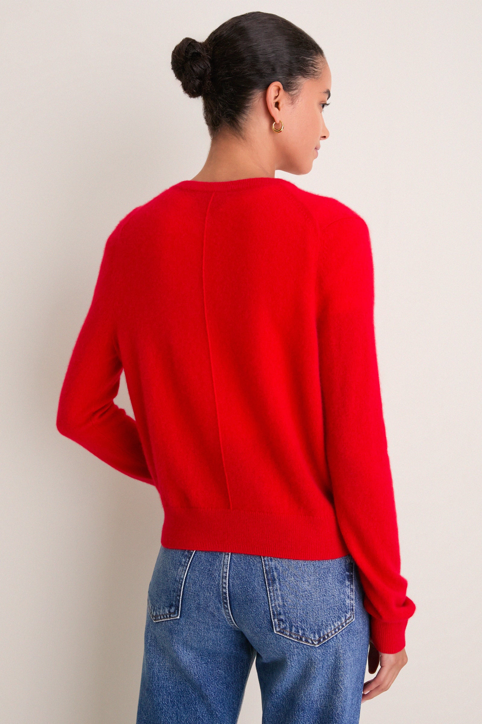Apple Red Cashmere Riley Cardigan