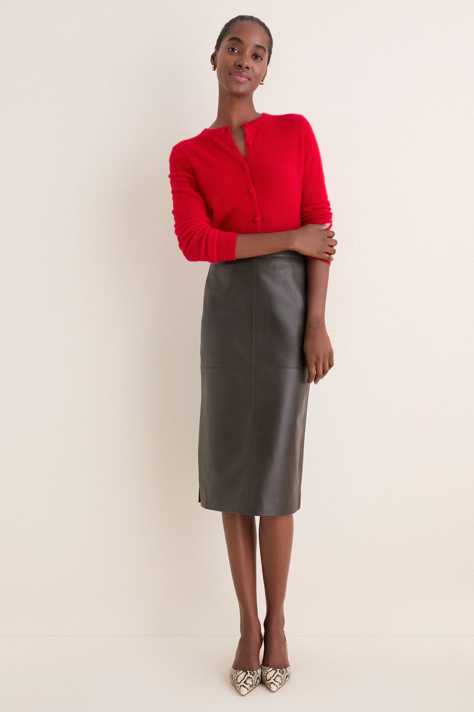 Apple Red Cashmere Riley Cardigan