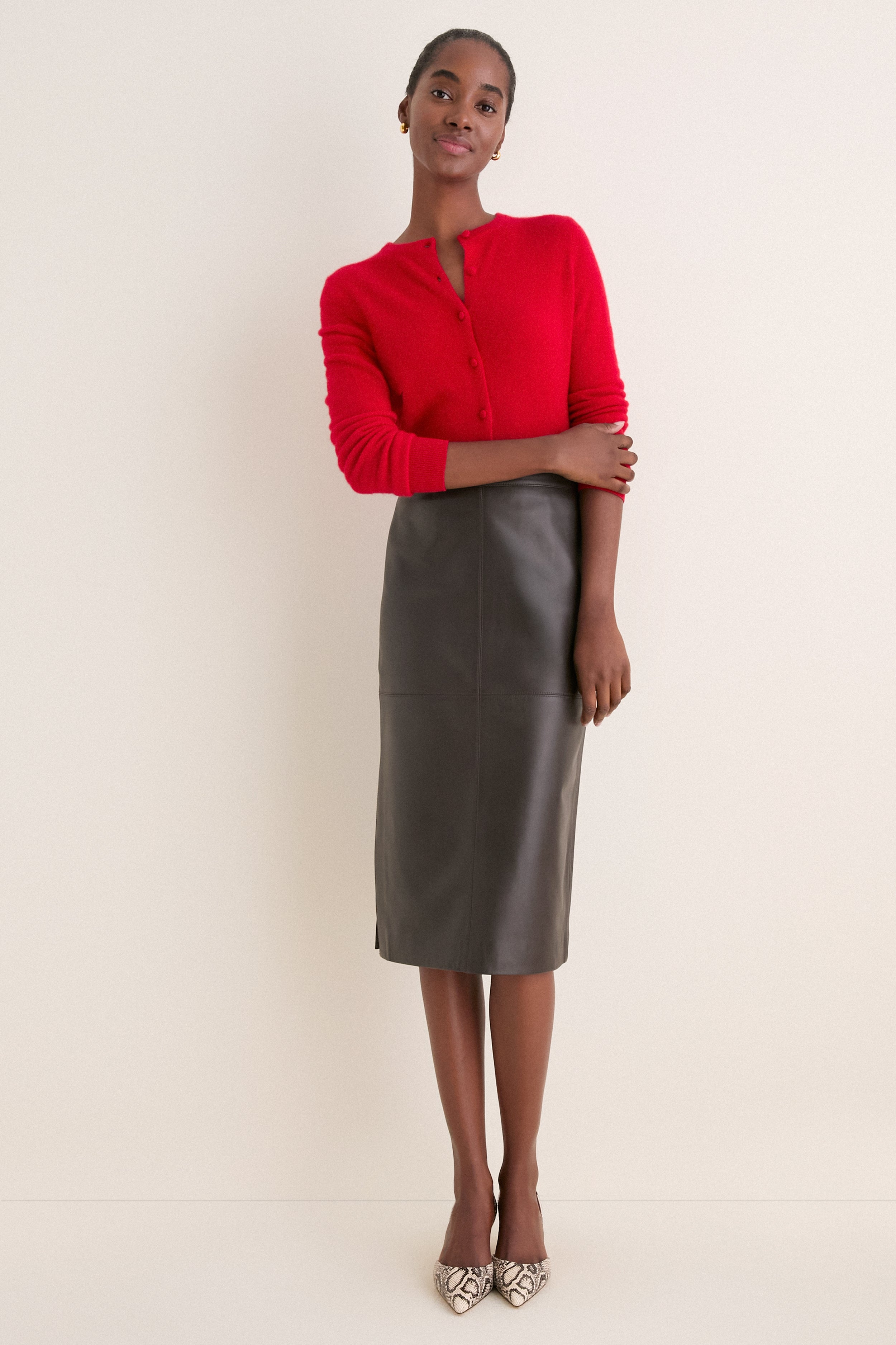 Apple Red Cashmere Riley Cardigan