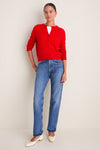 Apple Red Cashmere Riley Cardigan