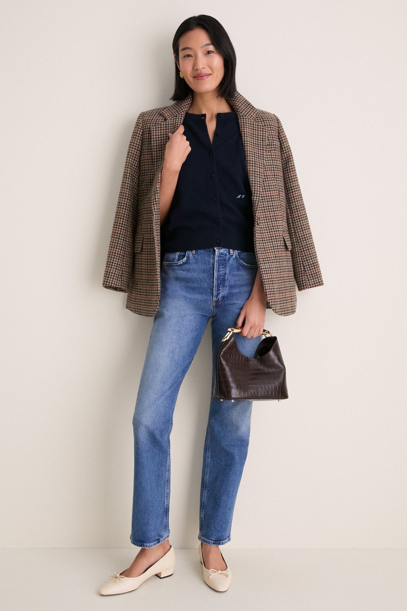 Midnight Navy Cashmere Riley Cardigan
