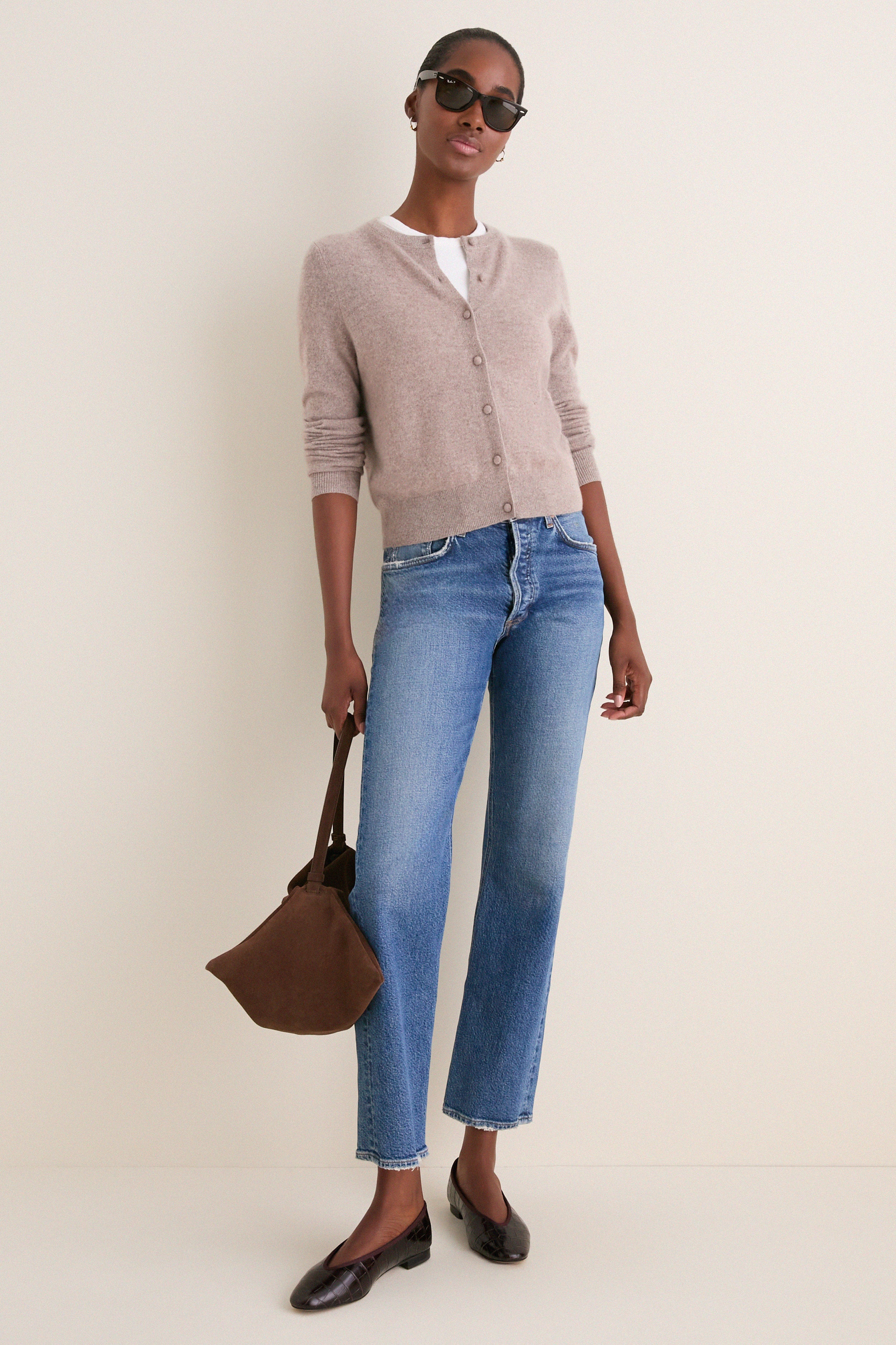 Wheat Cashmere Riley Cardigan
