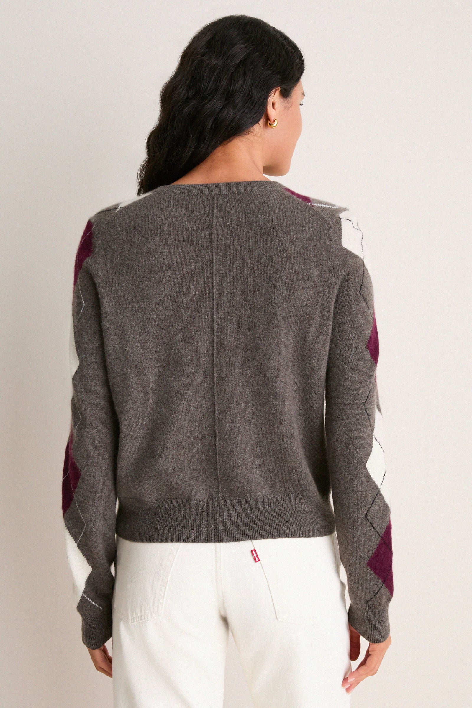 Argyle Cashmere Riley Cardigan
