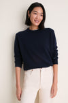 Midnight Navy Cashmere Boyfriend Bodie Crewneck