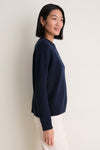 Midnight Navy Cashmere Boyfriend Bodie Crewneck