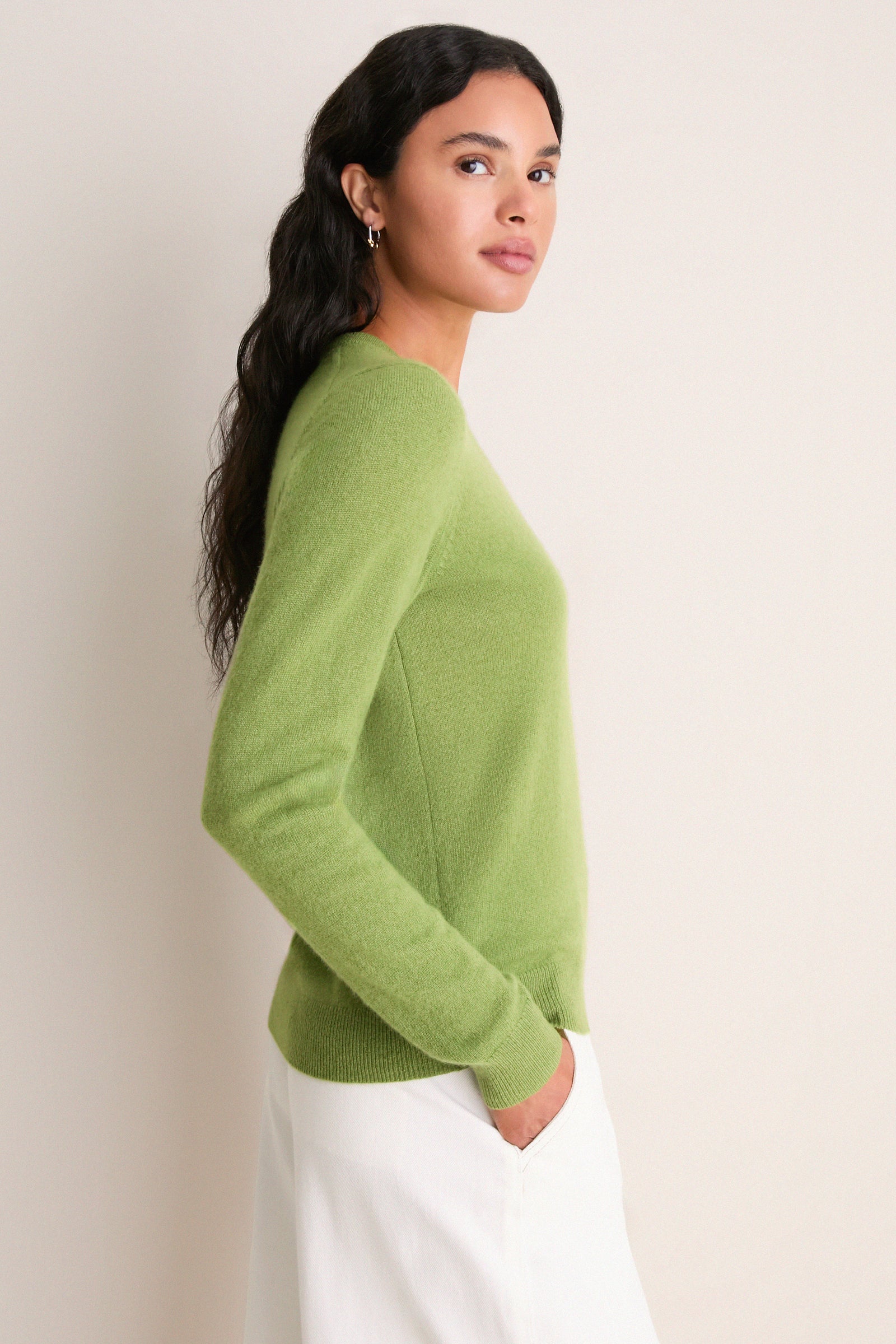 Peridot Cashmere Crewneck Sweater