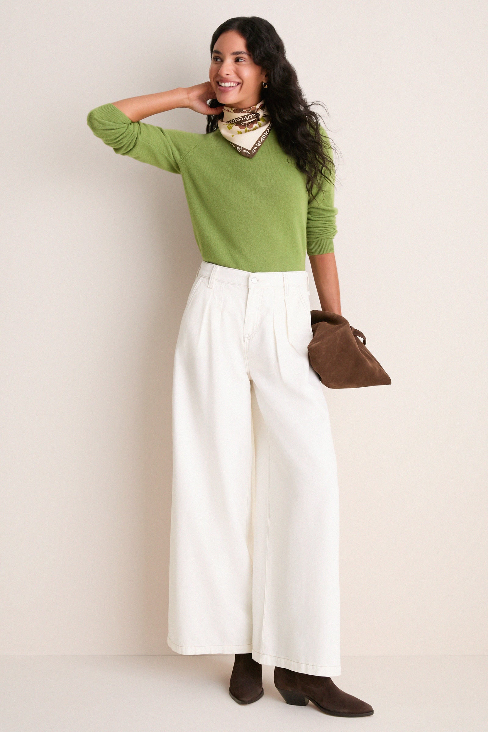 Peridot Cashmere Crewneck Sweater