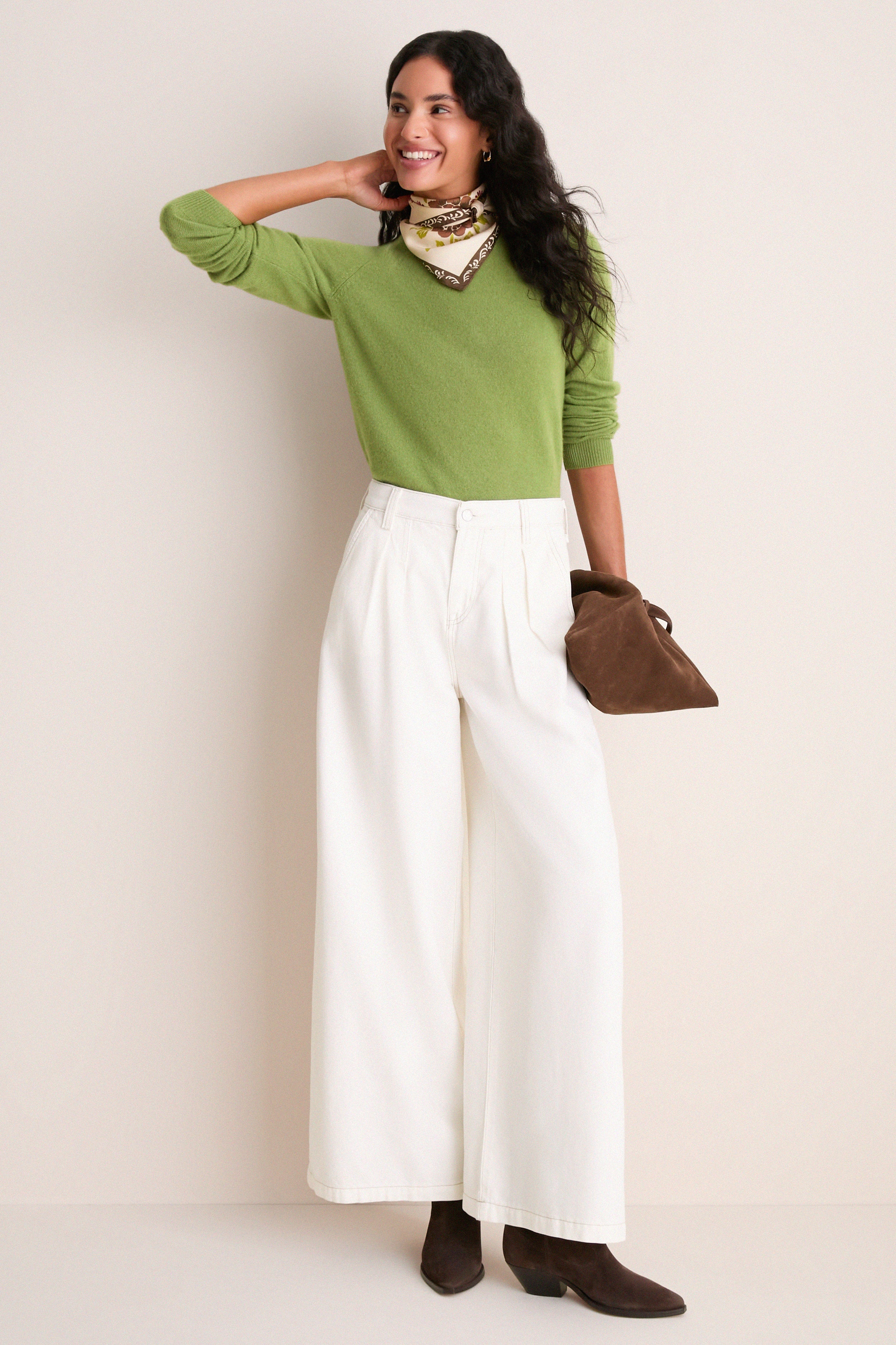 Peridot Cashmere Crewneck Sweater