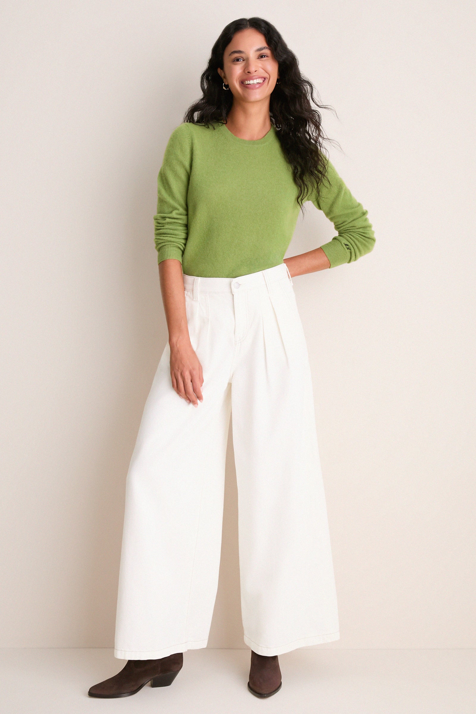 Peridot Cashmere Crewneck Sweater