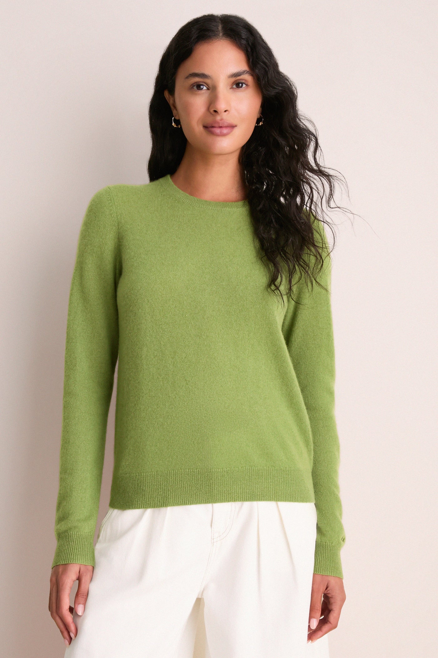 Peridot Cashmere Crewneck Sweater