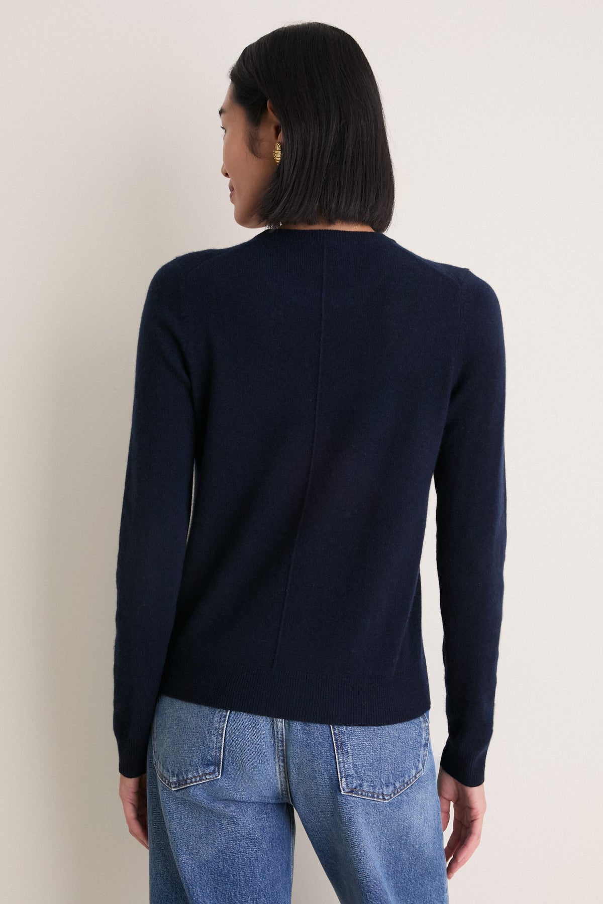 Midnight Navy Cashmere Elizabeth Crewneck