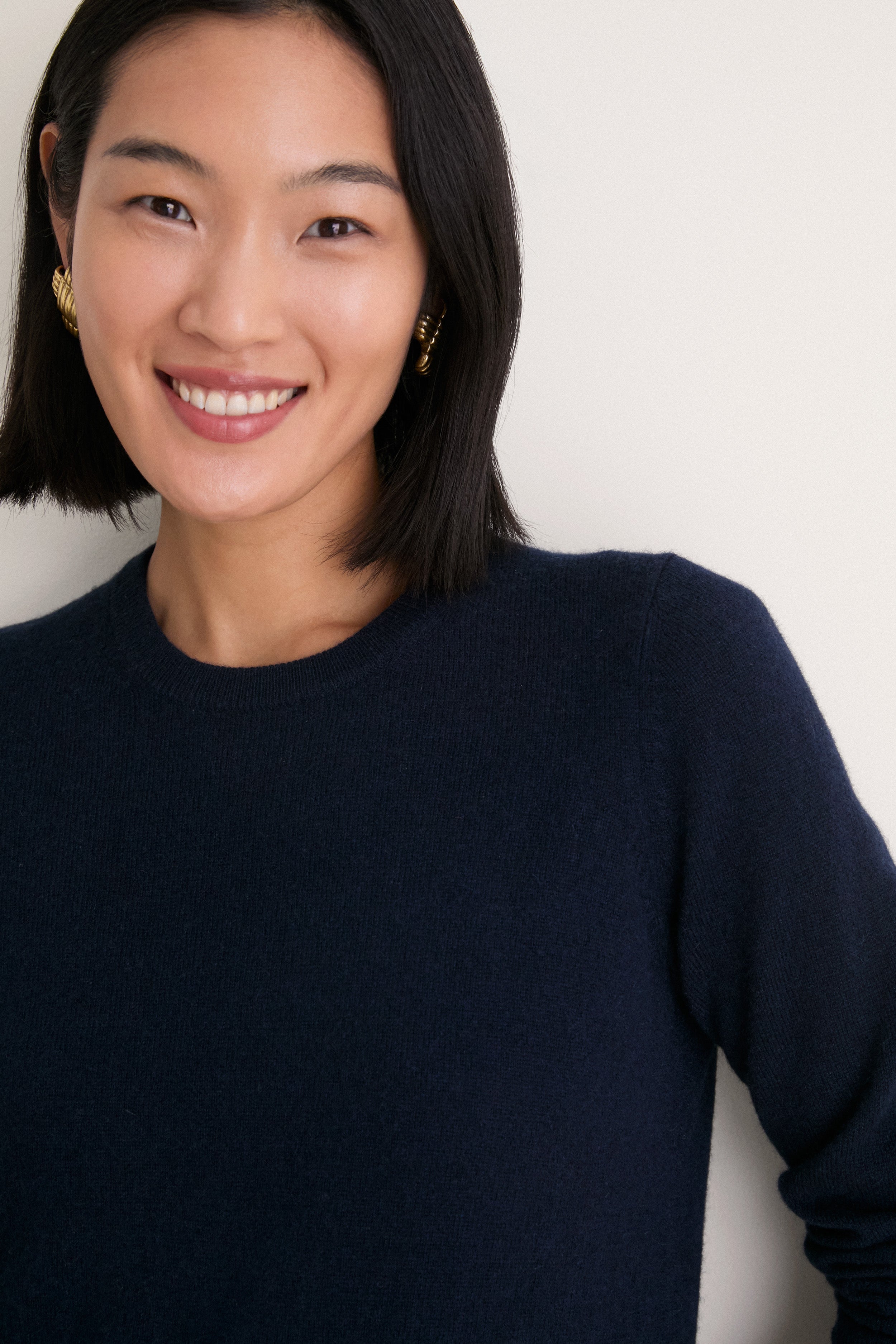 Midnight Navy Cashmere Elizabeth Crewneck